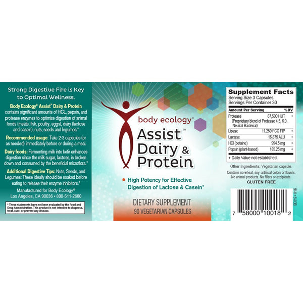 Assist Dairy & Protein Digestive Enzymes 90 Capsules - Email Us For How To Order From USA