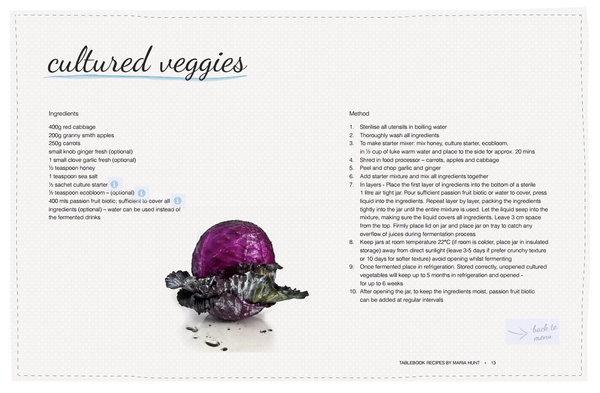 Full recipe for cultured veggies